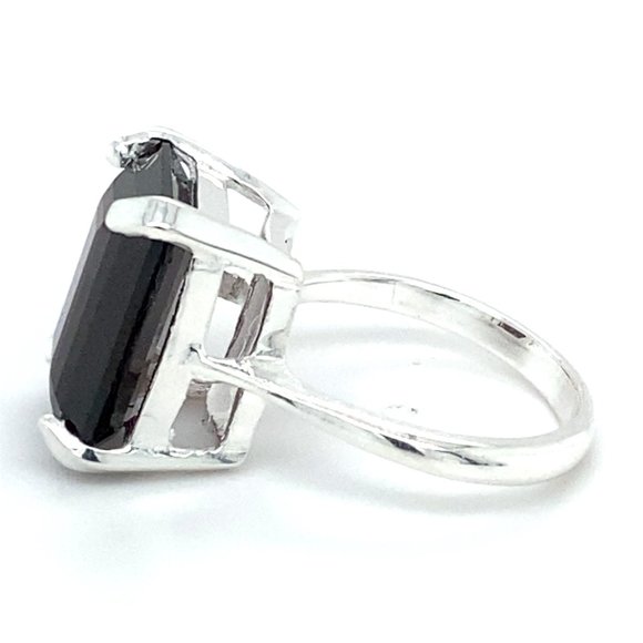 Pyrope 15.60ct Platinum Solid Silver Ring - Picture 5 of 6